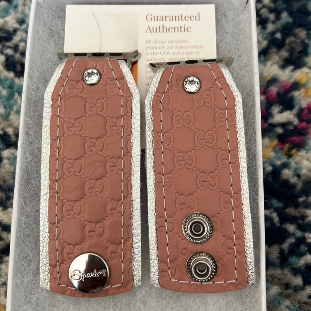Spark*l Band mauve leather Gucci Apple Watch band